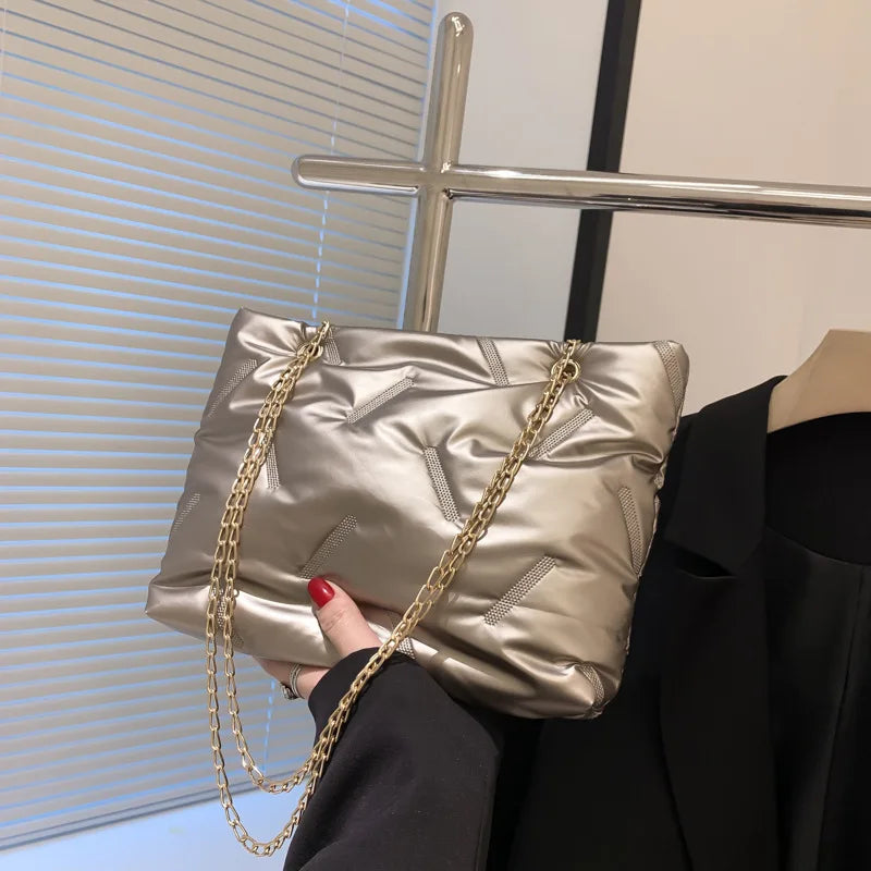 PU Leather Women's Shoulder Bag Chain Crossbody Bag Flap Handbag