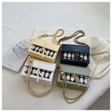 PU Leather Women's Chain Crossbody Bag Flap Handbag