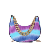 Half Moon Shoulder Bag Chain Crossbody Handbag