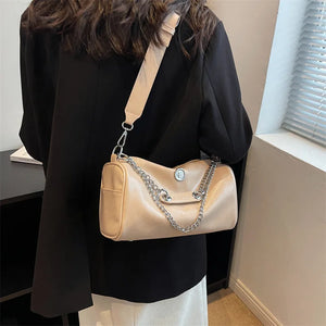 PU Leather Women's Shoulder Bag Chain Crossbody Bag Pillow Handbag