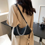 Shell Crossbody Bag Chain Handbag PU Leather Women's Shoulder Bag