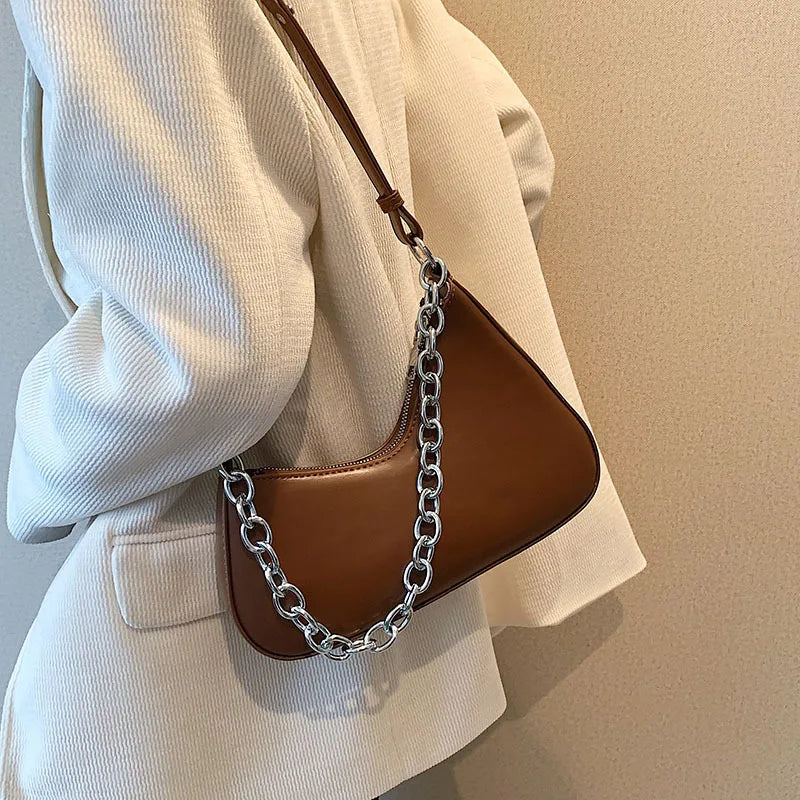 Shell Crossbody Bag Chain Handbag PU Leather Women's Shoulder Bag