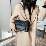 PU Leather Small Flap Crossbody Bag Chain Handbag
