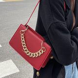 PU Leather Women's Shoulder Bag Chain Handbag Small Square Crossbody Bag