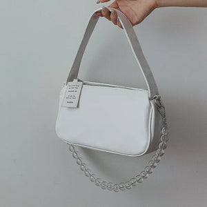 PU Leather Women's Square Crossbody Bag with Chain Strap