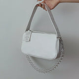 PU Leather Women's Square Crossbody Bag with Chain Strap