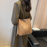 PU Leather Women's Shoulder Bag Lock Crossbody Bag