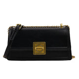 PU Leather Shoulder Bag Lock Crossbody Handbag