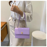 PU Leather Women's Shoulder Bag Lock Crossbody Bag Handbag