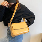 PU Leather Lock Crossbody Bag Flap Handbag