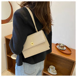 PU Leather Women's Shoulder Bag Lock Crossbody Bag Handbag