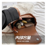 PU Leather Lock Crossbody Bag Flap Handbag