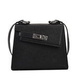 Leather Shoulder Bag Lock Crossbody Flap Handbag
