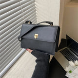 PU Leather Women's Shoulder Bag Lock Crossbody Bag Handbag