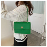 PU Leather Women's Shoulder Bag Lock Crossbody Bag Handbag