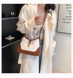 PU Leather Shoulder Bag Crossbody Handbag Lock Half Moon