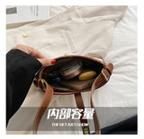 PU Leather Shoulder Bag Crossbody Handbag Lock Half Moon