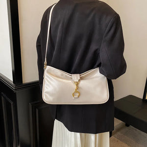 PU Leather Women's Shoulder Bag Lock Crossbody Handbag