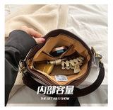 PU Leather Women's Shoulder Bag Lock Crossbody Handbag