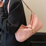 PU Leather Women's Shoulder Bag Lock Crossbody Handbag