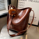 PU Leather Women's Shoulder Bag Crossbody Bag Bucket Handbag