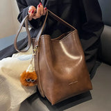 PU Leather Women's Shoulder Bag Crossbody Bag Bucket Handbag