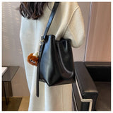 PU Leather Women's Shoulder Bag Crossbody Bag Bucket Handbag
