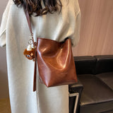 PU Leather Women's Shoulder Bag Crossbody Bag Bucket Handbag