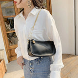PU Leather Women's Shoulder Bag Retro Chain Handbag Small Square Crossbody Bag