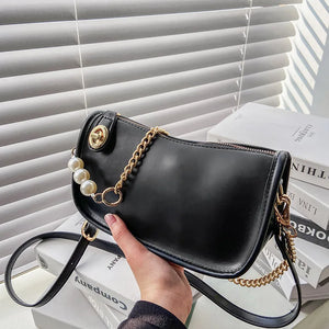 PU Leather Women's Shoulder Bag Retro Chain Handbag Small Square Crossbody Bag