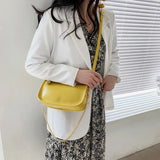 PU Leather Women's Shoulder Bag Retro Chain Handbag Small Square Crossbody Bag