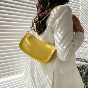 PU Leather Women's Shoulder Bag Retro Chain Handbag Small Square Crossbody Bag