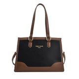 PU Leather Women's Shoulder Bag Retro Contrast Crossbody Bag