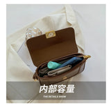 PU Leather Women's Shoulder Bag Retro Lock Crossbody Bag
