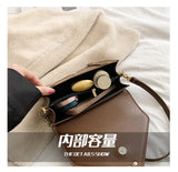 Retro Lock PU Leather Shoulder Bag Crossbody Handbag