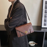 Retro Lock PU Leather Shoulder Bag Crossbody Handbag