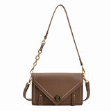 Retro Lock PU Leather Shoulder Bag Crossbody Handbag