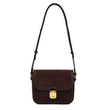 PU Leather Women's Shoulder Bag Retro Lock Crossbody Bag Flap Handbag