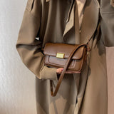 PU Leather Women's Shoulder Bag Retro Lock Crossbody Bag