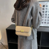 PU Leather Women's Shoulder Bag Retro Lock Crossbody Bag
