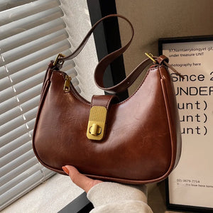 Retro Lock Crossbody Bag Women's Shoulder Bag