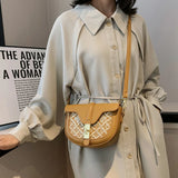 PU Leather Women's Shoulder Bag Retro Lock Crossbody Bag Saddle Handbag