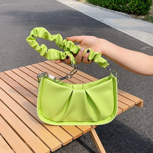 PU Leather Women's Shoulder Bag Retro Handbag Small Cloud Crossbody Bag