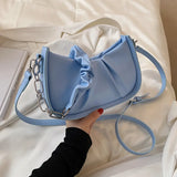 PU Leather Women's Shoulder Bag Retro Handbag Small Cloud Crossbody Bag