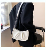 PU Leather Women's Shoulder Bag Retro Handbag Small Cloud Crossbody Bag