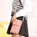 Phone Shoulder Bags Women PU Leather Screen Touch Crossbody Bags
