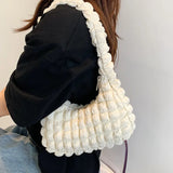 Plaid Padding Women's Shoulder Bag Crossbody Half Moon Handbag