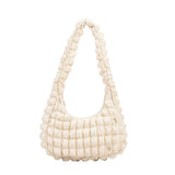 Plaid Padding Women's Shoulder Bag Crossbody Half Moon Handbag