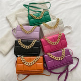 Plaid Quilted Shoulder Bag Chain Crossbody Handbag