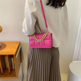 Plaid Quilted Shoulder Bag Chain Crossbody Handbag